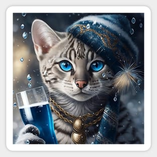 Bengal Cat Winter Wonderland Sticker